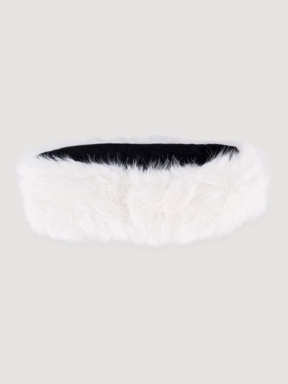 Plush White Faux Fur Headband for Women